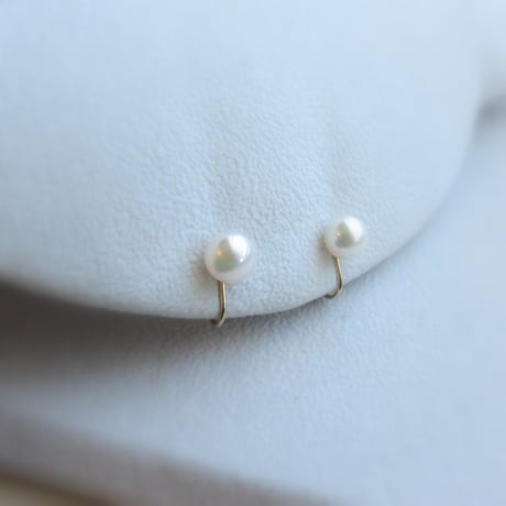 一粒イヤリング　アコヤ真珠 7～8mm　K10　【受注生産】