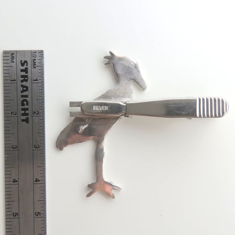 ハシビロコウ　タイピン（L）　絶滅危惧種モチーフ　Shoebill TiePin　リアルなハシビロコウ好きさんへ贈るタイクリップ