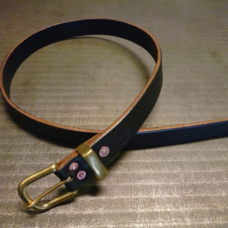 REW10 LEATHERS RIVETED BELT BLACK