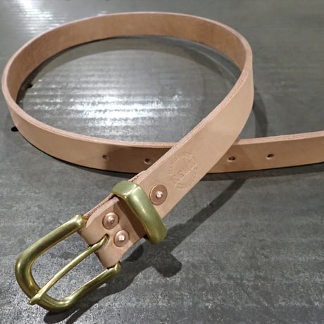 【※受注販売】REW10 LEATHERS RIVETED BELT NATURAL