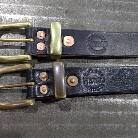 REW10 LEATHERS RIVETED BELT BLACK