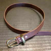 REW10 LEATHERS RIVETED BELT  RUSSET BROWN