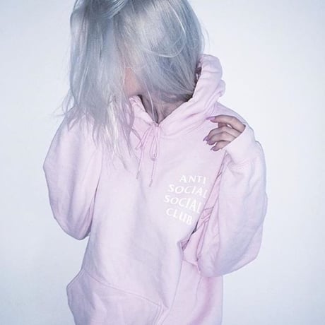 Anti Social Social Club/Logo フーディー　Light Pink