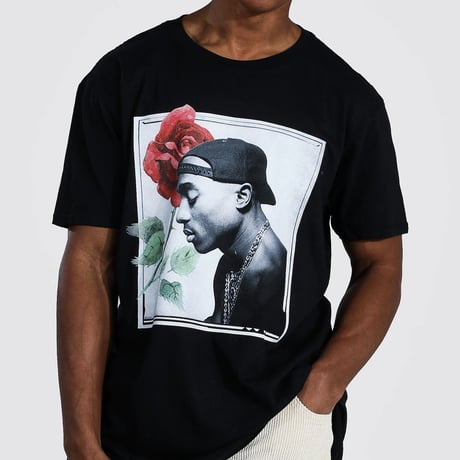 Tupac/Oversize ROSE Tshirts BLACK