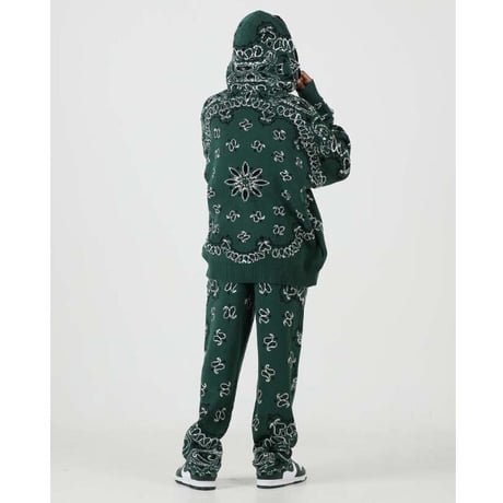 FNTY/Knitted Paisley  Hoodie  "GREEN "