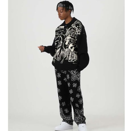 FNTY/Knitted Praying girl Sweater  "BLACK "