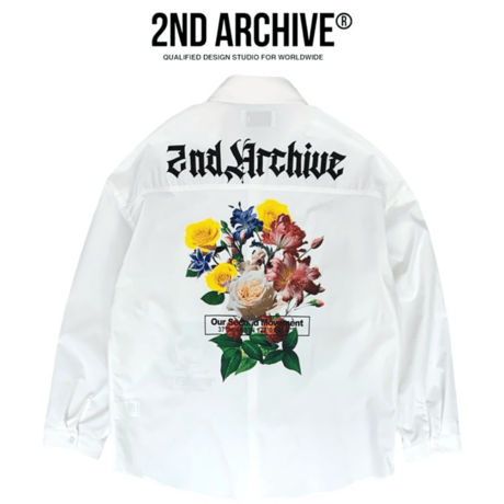 2nd archive/ Flower Graffiti Oversize Shirts