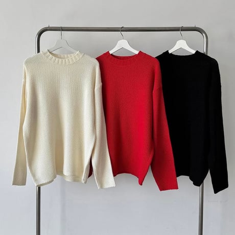 3.14π / today is goodday Waffle knit "BLACK"