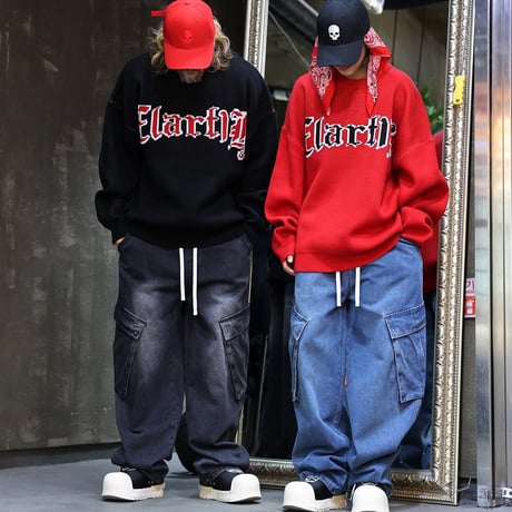 By The R/ Snap Wide Cargo Denim  BLACK