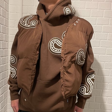 EPTM/PAISLEY PUFFER VEST（REVERSIBLE）”BROWN"