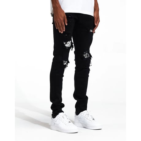 Crysp Denim/Black Paisley denim　”221-110”
