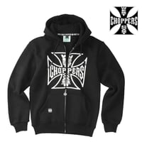 West Coast Choppers/ W.C.C embroid Zip Up Hoodie "BLACK"