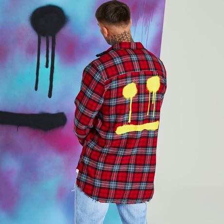 BOOHOO × Migos /Smile Check Shirts　RED