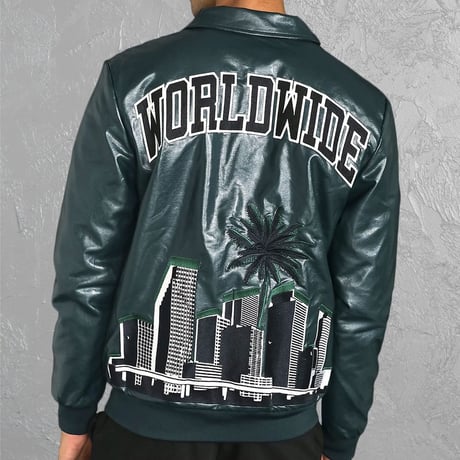 BOOHOO /Lether city Jacket   "DARK GREEN"