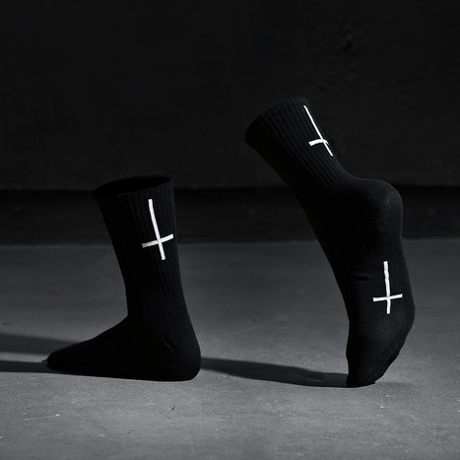 By The R/ Cross Socks "WHITE/BLACK"