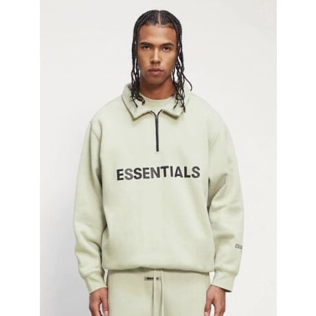 ESSENTIALS  fear of god /HALF ZIP pullover "SAGE"