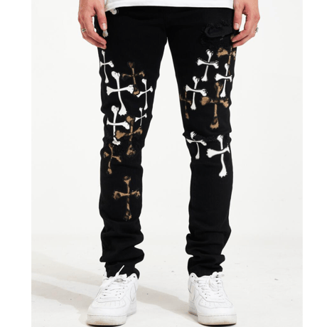 Crysp Denim/Cross Bone Black  denim