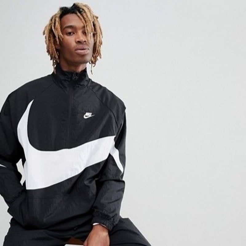 NIKE BIG SWOOSH  ANORAK JACKET BLACK