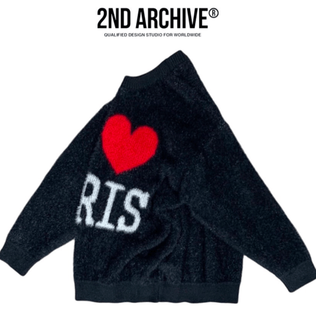 2nd archive/ I♡Paris Mohair knit "BLACK"