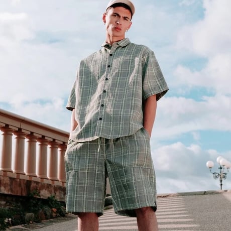 WOSS.official/Oversized CHECK Set UP(shirts ＋ shorts)