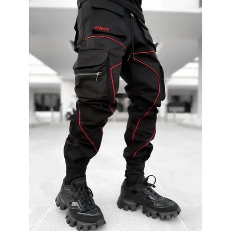GUAPI/ Metallic Chrome cargo pants  "RED"