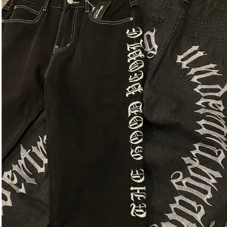 Mismatch NYC/ Embroid Wash Black denim