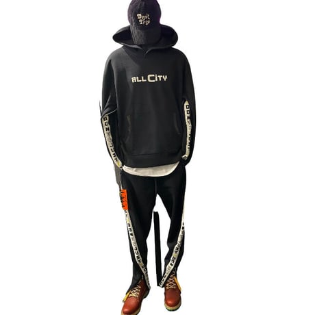 ALL CITY by Just Don / Logo Hoodie  white line