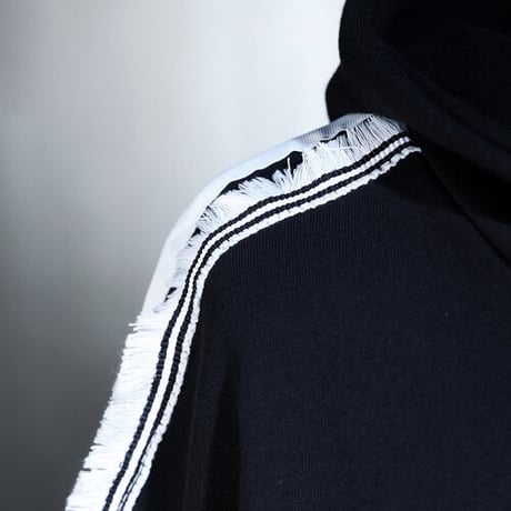 By The R/ Fringe Line Hoodie "BLACK/GRAY"
