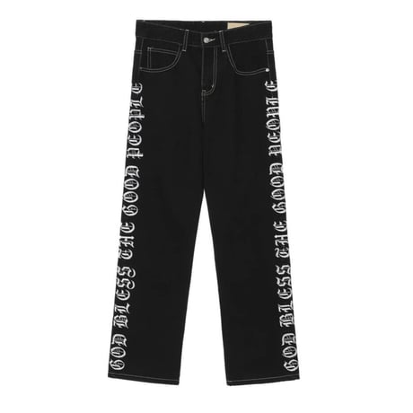 Mismatch NYC/ Embroid  Black denim