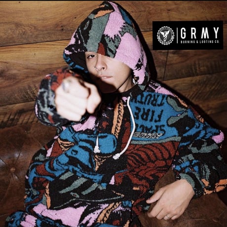 GRMY/OVER SHERPA BOA HOODIE "PINK"