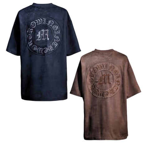 By The R/Letters Suede Tshirts  (BLACK/BROWN)