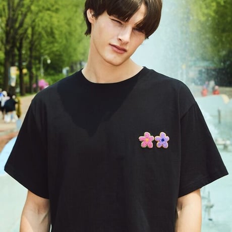 MISTERCHILD / Double Flower Tshirts "BLACK"