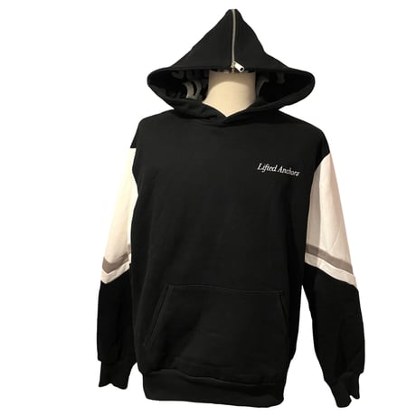 LIFTED ANCHORS/ Varcity 2way Zip Hoodie (Black)