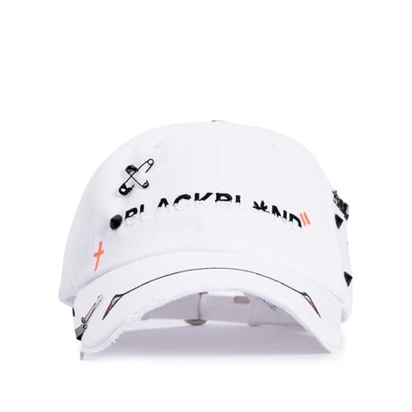 BLACK BLOND/Smile halloween CUSTOM CAP  WHITE
