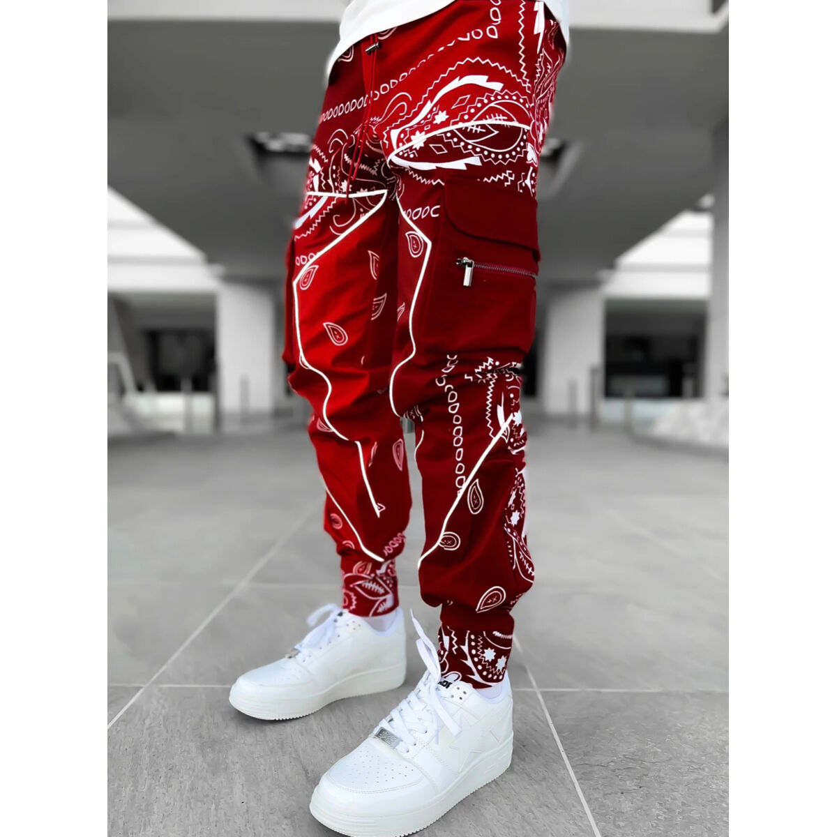 GUAPI/ Paisley cargo pants V2 ”Blood RED” | BIN
