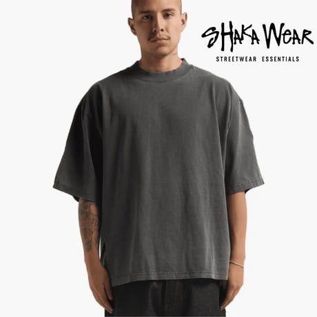 Shaka Wear/ Heavy Weight Boxy Tee "WASH BLACK"