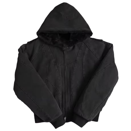 Mismatch NYC/Fur Hooded Jacket BLACK