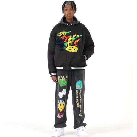 FNTY/Smile logo Sweatpants  "WASHED BLACK"