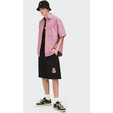 WOSS.official/smile emboidery shorts BLACK