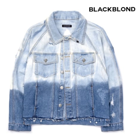 BLACK BLOND/HAND CUSTOM BLEACH Denim Jacket(BLUE)
