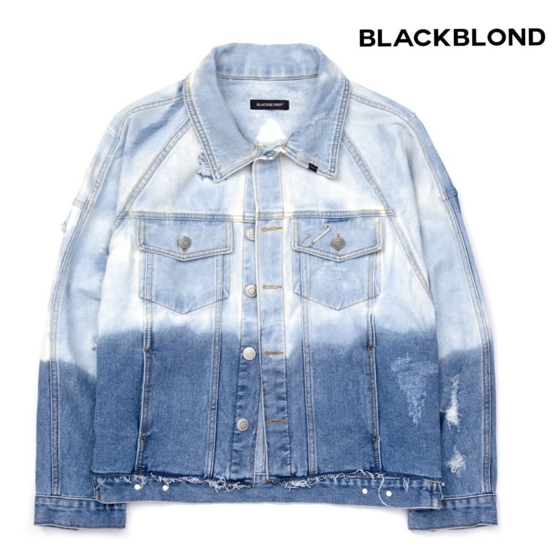 BLACK BLOND/HAND CUSTOM BLEACH Denim Jacket(BLU