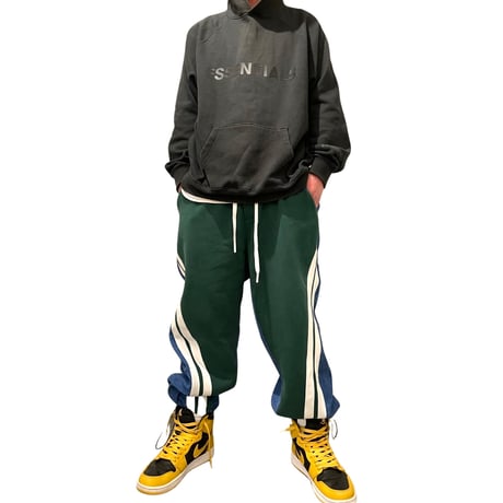 Mismatch NYC/corduroy layered line pants GREEN
