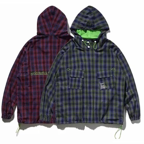 WOSS.official/Plaid Anorak Jacket RED