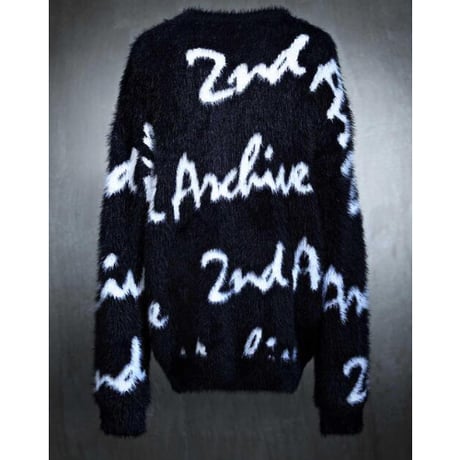 2nd archive/ Mohair lettering knit "BLACK"