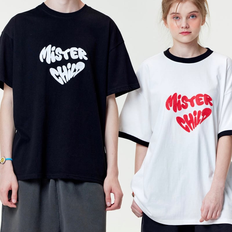 ★ MISTER CHILD★ heartbeat t shirt white MC24SST033 MISTERCHILD/ Heart Beat Tshirts