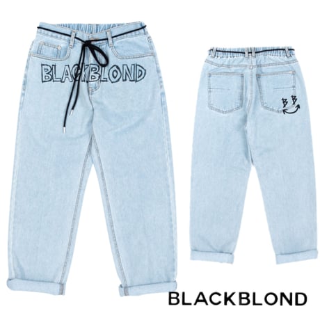 BLACK BLOND/BORDER GRAFFITI SMILE LOGO DENIM (BLUE)