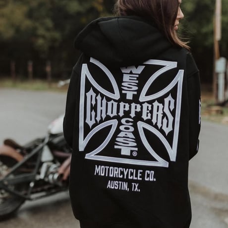 West Coast Choppers/ W.C.C Logo Zip Up Hoodie "BLACK"