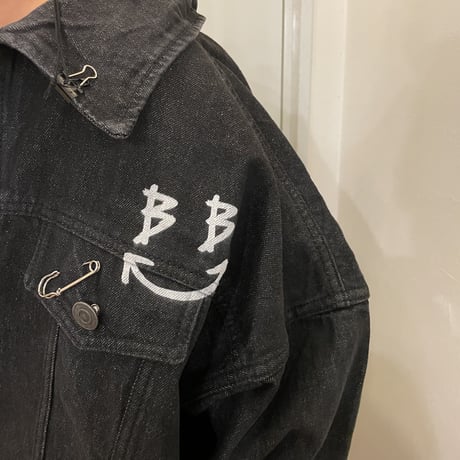 BLACK BLOND/BBD  Smile  logo Black Denim Jacket