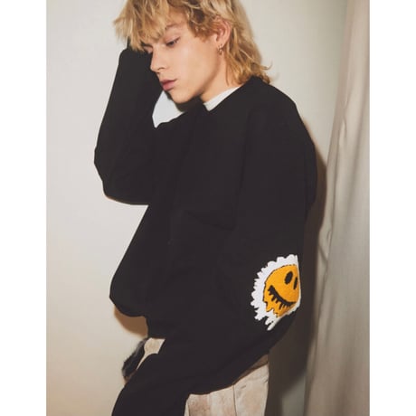 MISTER CHILD/Smile elbow  crewneck "BLACK"
