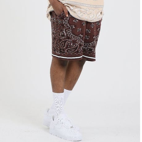 FNTY/ Knitted Paisley Shorts "BROWN"